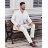image:imageCOOFANDY Mens 2 Piece Suits Classic Fit Suit Set 2 Button Blazer Jacket and Dress Pants for Wedding Business PromWhite