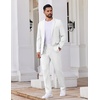 image:imageCOOFANDY Mens 2 Piece Suits Classic Fit Suit Set 2 Button Blazer Jacket and Dress Pants for Wedding Business PromWhite