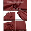 image:imageCOOFANDY Mens 2 Pieces Cotton Linen Set Short Sleeve Button Down Shirts Summer Beach Shorts Casual OutfitsCrimson