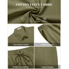 image:imageCOOFANDY Mens 2 Pieces Cotton Linen Set Short Sleeve Button Down Shirts Summer Beach Shorts Casual OutfitsGreen