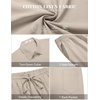 image:imageCOOFANDY Mens 2 Pieces Cotton Linen Set Short Sleeve Button Down Shirts Summer Beach Shorts Casual OutfitsMoon Gray