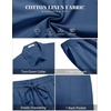 image:imageCOOFANDY Mens 2 Pieces Cotton Linen Set Short Sleeve Button Down Shirts Summer Beach Shorts Casual OutfitsNavy Blue