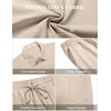 image:imageCOOFANDY Mens 2 Pieces Cotton Linen Set Short Sleeve Button Down Shirts Summer Beach Shorts Casual OutfitsShallow Coffee