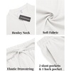 image:imageCOOFANDY Mens 2 Pieces Linen Set Casual Henley Shirts Short Sleeve Beach Yoga Shorts Summer Pants Outfits01white