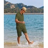 image:imageCOOFANDY Mens 2 Pieces Linen Set Casual Henley Shirts Short Sleeve Beach Yoga Shorts Summer Pants OutfitsArmy Green