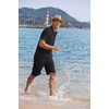 image:imageCOOFANDY Mens 2 Pieces Linen Set Casual Henley Shirts Short Sleeve Beach Yoga Shorts Summer Pants OutfitsBlack