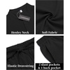 image:imageCOOFANDY Mens 2 Pieces Linen Set Casual Henley Shirts Short Sleeve Beach Yoga Shorts Summer Pants OutfitsBlack