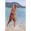 image:imageCOOFANDY Mens 2 Pieces Linen Set Casual Henley Shirts Short Sleeve Beach Yoga Shorts Summer Pants OutfitsCaramel