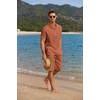 image:imageCOOFANDY Mens 2 Pieces Linen Set Casual Henley Shirts Short Sleeve Beach Yoga Shorts Summer Pants OutfitsCaramel