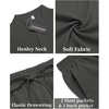 image:imageCOOFANDY Mens 2 Pieces Linen Set Casual Henley Shirts Short Sleeve Beach Yoga Shorts Summer Pants OutfitsDark Grey