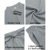 image:imageCOOFANDY Mens 2 Pieces Linen Set Casual Henley Shirts Short Sleeve Beach Yoga Shorts Summer Pants OutfitsGrey