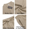 image:imageCOOFANDY Mens 2 Pieces Linen Set Casual Henley Shirts Short Sleeve Beach Yoga Shorts Summer Pants OutfitsKhaki