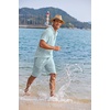 image:imageCOOFANDY Mens 2 Pieces Linen Set Casual Henley Shirts Short Sleeve Beach Yoga Shorts Summer Pants OutfitsLight Blue