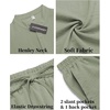image:imageCOOFANDY Mens 2 Pieces Linen Set Casual Henley Shirts Short Sleeve Beach Yoga Shorts Summer Pants OutfitsLight Green