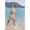 image:imageCOOFANDY Mens 2 Pieces Linen Set Casual Henley Shirts Short Sleeve Beach Yoga Shorts Summer Pants OutfitsLight Khaki