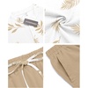 image:imageCOOFANDY Mens 2 Pieces Linen Set Casual Henley Shirts Short Sleeve Beach Yoga Shorts Summer Pants OutfitsPalm Pattern