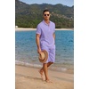 image:imageCOOFANDY Mens 2 Pieces Linen Set Casual Henley Shirts Short Sleeve Beach Yoga Shorts Summer Pants OutfitsPurple