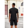 image:imageCOOFANDY Mens 2 Pieces Outfits Casual Quarter Zip Polo T Shirt and Shorts Set Athletic Jogging Summer Tracksuit01black