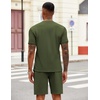 image:imageCOOFANDY Mens 2 Pieces Outfits Casual Quarter Zip Polo T Shirt and Shorts Set Athletic Jogging Summer TracksuitArmy Green