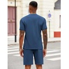 image:imageCOOFANDY Mens 2 Pieces Outfits Casual Quarter Zip Polo T Shirt and Shorts Set Athletic Jogging Summer TracksuitBlue