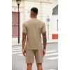 image:imageCOOFANDY Mens 2 Pieces Outfits Casual Quarter Zip Polo T Shirt and Shorts Set Athletic Jogging Summer TracksuitKhaki