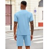image:imageCOOFANDY Mens 2 Pieces Outfits Casual Quarter Zip Polo T Shirt and Shorts Set Athletic Jogging Summer TracksuitLight Blue