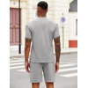 image:imageCOOFANDY Mens 2 Pieces Outfits Casual Quarter Zip Polo T Shirt and Shorts Set Athletic Jogging Summer TracksuitLight Grey