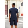 image:imageCOOFANDY Mens 2 Pieces Outfits Casual Quarter Zip Polo T Shirt and Shorts Set Athletic Jogging Summer TracksuitNavy Blue