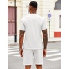 image:imageCOOFANDY Mens 2 Pieces Outfits Casual Quarter Zip Polo T Shirt and Shorts Set Athletic Jogging Summer TracksuitWhite