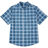 image:imageCOOFANDY Mens Big and Tall Shirts Short Sleeve Casual Button Down Plaid Shirt Wrinkle Free Dress Shirt with PocketGrey Bluewhite