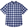 image:imageCOOFANDY Mens Big and Tall Shirts Short Sleeve Casual Button Down Plaid Shirt Wrinkle Free Dress Shirt with PocketNavywhite