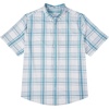 image:imageCOOFANDY Mens Big and Tall Shirts Short Sleeve Casual Button Down Plaid Shirt Wrinkle Free Dress Shirt with PocketWhiteblue