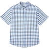image:imageCOOFANDY Mens Big and Tall Shirts Short Sleeve Casual Button Down Plaid Shirt Wrinkle Free Dress Shirt with PocketWhitenavy