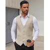 image:imageCOOFANDY Mens Business Suit Vests Slim Fit Formal Dress Waistcoat Groomsman Vest For WeddingBeige