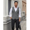 image:imageCOOFANDY Mens Business Suit Vests Slim Fit Formal Dress Waistcoat Groomsman Vest For WeddingCharcoal Gray