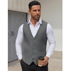 image:imageCOOFANDY Mens Business Suit Vests Slim Fit Formal Dress Waistcoat Groomsman Vest For WeddingCharcoal Gray
