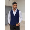 image:imageCOOFANDY Mens Business Suit Vests Slim Fit Formal Dress Waistcoat Groomsman Vest For WeddingDark Blue