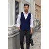image:imageCOOFANDY Mens Business Suit Vests Slim Fit Formal Dress Waistcoat Groomsman Vest For WeddingDark Blue