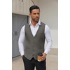 image:imageCOOFANDY Mens Business Suit Vests Slim Fit Formal Dress Waistcoat Groomsman Vest For WeddingDark Gray