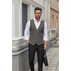 image:imageCOOFANDY Mens Business Suit Vests Slim Fit Formal Dress Waistcoat Groomsman Vest For WeddingDark Gray