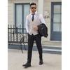 image:imageCOOFANDY Mens Business Suit Vests Slim Fit Formal Dress Waistcoat Groomsman Vest For WeddingLight Gray