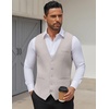 image:imageCOOFANDY Mens Business Suit Vests Slim Fit Formal Dress Waistcoat Groomsman Vest For WeddingLight Gray