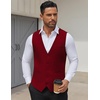 image:imageCOOFANDY Mens Business Suit Vests Slim Fit Formal Dress Waistcoat Groomsman Vest For WeddingWine Red