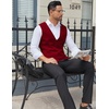 image:imageCOOFANDY Mens Business Suit Vests Slim Fit Formal Dress Waistcoat Groomsman Vest For WeddingWine Red