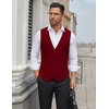 image:imageCOOFANDY Mens Business Suit Vests Slim Fit Formal Dress Waistcoat Groomsman Vest For WeddingWine Red