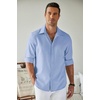 image:imageCOOFANDY Mens Button Down Shirt Long Sleeve Untucked Shirts Summer Casual Dress ShirtsAndromeda Blue