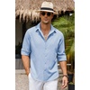 image:imageCOOFANDY Mens Button Down Shirt Long Sleeve Untucked Shirts Summer Casual Dress ShirtsAngel Falls