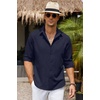 image:imageCOOFANDY Mens Button Down Shirt Long Sleeve Untucked Shirts Summer Casual Dress ShirtsBlack Iris