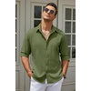 image:imageCOOFANDY Mens Button Down Shirt Long Sleeve Untucked Shirts Summer Casual Dress ShirtsChive
