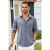 image:imageCOOFANDY Mens Button Down Shirt Long Sleeve Untucked Shirts Summer Casual Dress ShirtsMedieval Blue